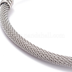Bracelets joncs torque en acier inoxydable 201 plaqué sous vide&nbsp;BJEW-O182-01P-1
