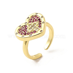 Anelli per polsini da donna in ottone con micro pavé di zirconi cubici&nbsp;RJEW-F188-05G