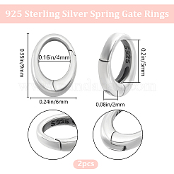 2 Stück 925 Sterlingsilber-Federtorringe&nbsp;STER-BBC0006-74B