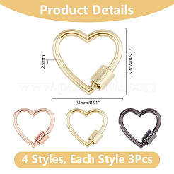 9 Stück 3 Farben Legierung Schraube Karabiner Schloss Charms&nbsp;FIND-DC0005-63
