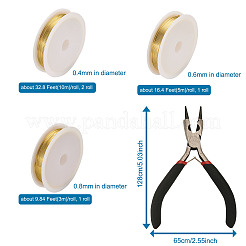 Fil de bijoux en cuivre rond&nbsp;CWIR-YS0001-01G