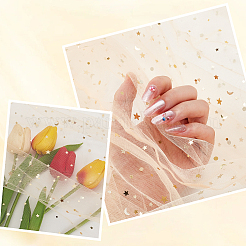 Polyester-Mesh-Stoffe mit Stern- und Mondmuster&nbsp;DIY-WH0491-54B