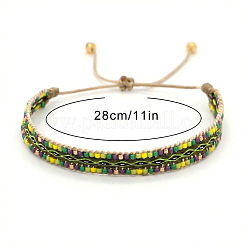 Verstellbare geflochtene Armbänder aus Glasperlen&nbsp;CW1056-1