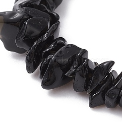 Braccialetto con perline di scaglie di ossidiana naturale&nbsp;BJEW-JB09686-04