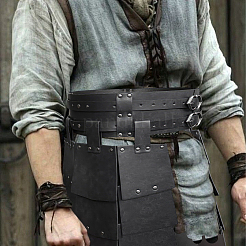 Armure médiévale en similicuir PU pour cuisses et taille&nbsp;AJEW-WH20054-091A