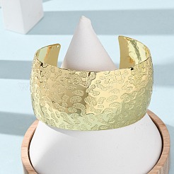 Gehämmertes Messing-Manschettenarmband für Damen&nbsp;BJEW-A163-04A-G