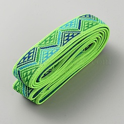 Cordon/bande élastique plate en polyester de style ethnique&nbsp;OCOR-WH0082-122C