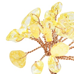 Decorazioni espositive in quarzo giallo naturale Pachira glabra&nbsp;DJEW-K025-04F