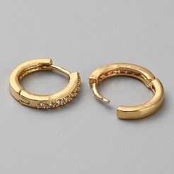 Micro ottone spianare zirconi Orecchini a cerchio&nbsp;EJEW-WH0010-13B-G