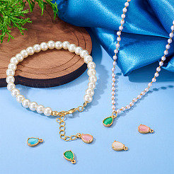4 pendentif en laiton 4 couleurs avec zircone cubique taillée en glace pilée&nbsp;KK-TADJ0001-11