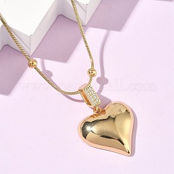 Collane con ciondolo in acciaio inossidabile 304 con micro pavé di zirconi cubici trasparenti per donna&nbsp;NJEW-Z103-01G-04
