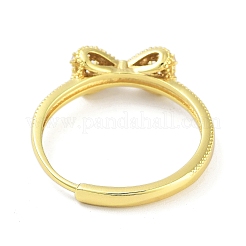 Verstellbare Ringe aus Messing mit Mikropflaster und klarem Zirkonia&nbsp;RJEW-S416-03G