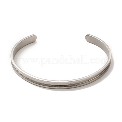 C-förmige geriffelte Manschettenarmbänder aus 201 Edelstahl&nbsp;STAS-G306-05P