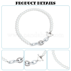 2 set di collane di perle in plastica ABS di 2 colori per donna&nbsp;NJEW-AN0001-21