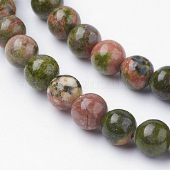 Chapelets de perles en unakite naturelle&nbsp;G-G735-67-6mm
