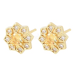 Orecchini da donna in ottone con micro pavé di zirconi cubici&nbsp;KK-A305-03G-01