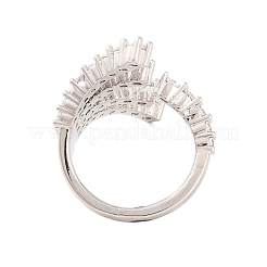Anillos de puño abiertos de circonita cúbica transparente con micro pavé de latón&nbsp;RJEW-U009-08P-02