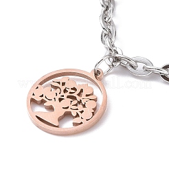 Bracciale con ciondolo in acciaio inossidabile 304 per donna&nbsp;BJEW-F436-RG