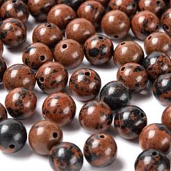 100pcs 8mm natürliche Mahagoni-Obsidian-Rundperlen&nbsp;DIY-LS0002-03