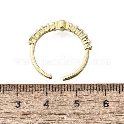 Anelli da donna aperti con micro pavé di zirconi cubici trasparenti in ottone&nbsp;RJEW-F179-07G