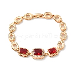 Bracelets à maillons rectangulaires et ovales en laiton avec micro pavé de zircons cubiques&nbsp;KK-R217-25G