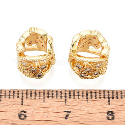 Messing Micro Pave klare Zirkonia europäische Perlen&nbsp;KK-N276-19G