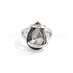 Bagues en verre facetté en forme de larme&nbsp;WG091CE-03