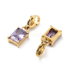 Colgante rectangular de acero inoxidable 304 con rhinestone decorativos.&nbsp;STAS-L283-42G