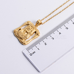 Colliers pendentifs vintage européens religieux Jésus en acier inoxydable&nbsp;ZM4665