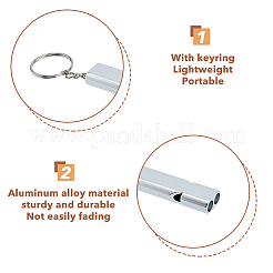 6 porte-clés sifflet double tube en alliage haute fréquence et haute décibels&nbsp;KEYC-DC0001-19