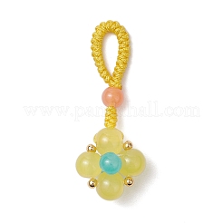 Décorations de pendentifs en verre imitation jade tissé avec peinture cuite&nbsp;HJEW-JM03148-01