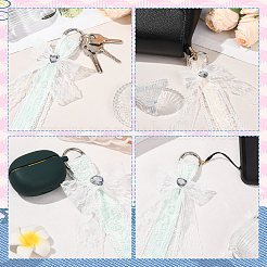 8 pendentif en dentelle polyester bicolore&nbsp;HJEW-SZ0001-71