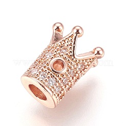 Abalorios de latón con pavé de circonitas&nbsp;ZIRC-F088-029RG