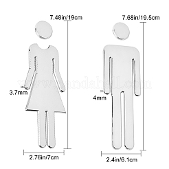 Adesivi per bagno in abs per uomo e donna&nbsp;DIY-WH0181-20B