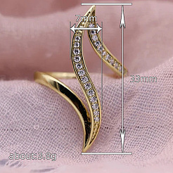 Anneaux en laiton micro pave clair zircone cubique&nbsp;FS-WG577CE-03