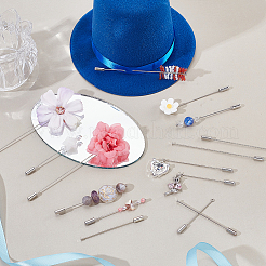 30 Stück 6 Stile Edelstahl Flachkopf Brosche BeZubehör und Messing Kugelkopf Pins Brosche BeZubehör mit Stecker&nbsp;FIND-GA0007-42