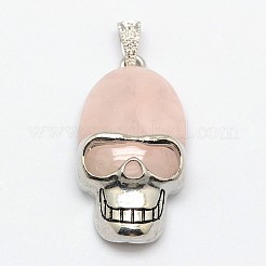 Personalisierte Retro-Halloween-Schädel-Schmuck-Lünette natürliche und synthetische gemischte Edelstein-Anhänger&nbsp;G-M038-01