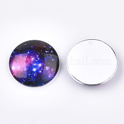 Cabochons en verre imprimé motif ciel étoilé&nbsp;GGLA-N004-25mm-D55