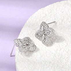 Pendientes de tuerca de circonio cúbico con micro pave de latón&nbsp;KK-CBA8324-25P-02