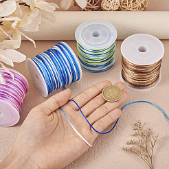4 Rolle 4 Farben segmentgefärbtes Nylon-Satin-Rattenschwanzkordel&nbsp;NWIR-TA0001-05