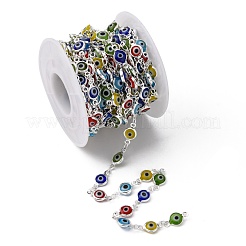 Tondo lampwork Brass Eye male catenine piatti fatti a mano&nbsp;CHC-P002-01S