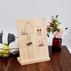 Présentoir de boucles d'oreilles en bois de pin&nbsp;EDIS-WH0008-08A