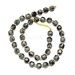 Natürlicher Schneeflockenobsidian-Perlenstrang&nbsp;G-I376-D08-01