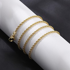 Collares de cadena de cuerda de latón de 2 mm para hombres y mujeres&nbsp;NJEW-G160-18G