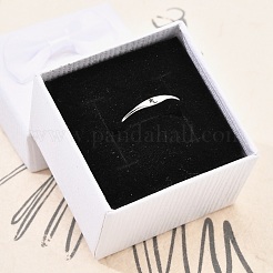 925 anillos ajustables de plata de primera ley con baño de rodio&nbsp;RJEW-S397-01P-12