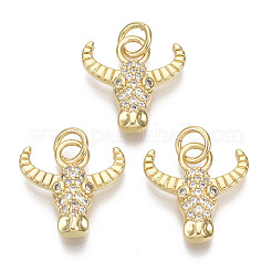 Breloques en laiton avec zircone cubique de micro pave&nbsp;ZIRC-S067-005-NF