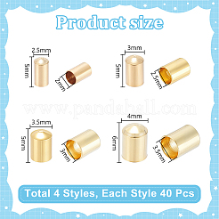 160 embout de cordon en laiton de 4 styles&nbsp;KK-NB0004-15