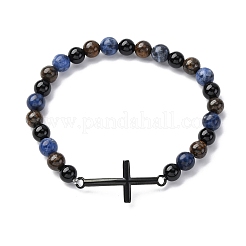 Braccialetti elastici rotondi in sodalite naturale&nbsp;BJEW-F493-06EB