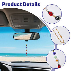 2 pendentif décoratif en verre pour voiture&nbsp;AJEW-GL0003-28