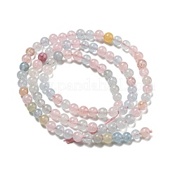 Runden natürlichen Perlen Stränge morganite&nbsp;G-F222-35-4mm